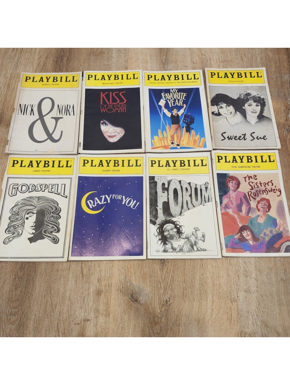 Playbills Lot Of 10, Good Condition 1988 To 1997